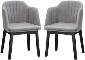 SlickBlue Upholstered Velvet Accent Modern Dining Chairs Set of 2 with Curved Backrests