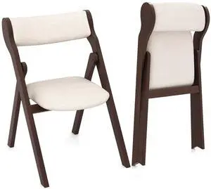 SlickBlue Set of 2 Folding Chairs with Comfy Padded Backrest and Seat