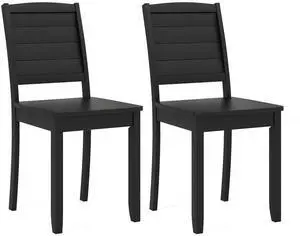 SlickBlue Wood Dining Chair Set of 2 Armless Kitchen Chairs with Rubber Wood Legs