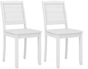 SlickBlue Wood Dining Chair Set of 2 Armless Kitchen Chairs with Rubber Wood Legs