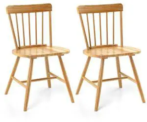 SlickBlue Farmhouse Kitchen Chair Set of 2 with Rubber Wood Frame