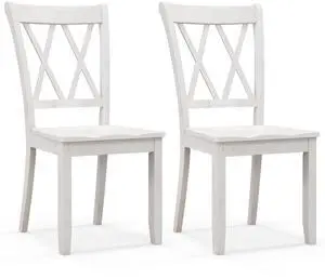 SlickBlue Set of 2 Wooden Dining Chairs Mid Century Farmhouse Retro Kitchen Chairs