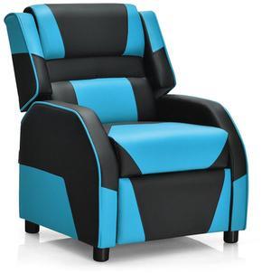 SlickBlue Kids Youth PU Leather Gaming Sofa Recliner with Headrest and Footrest