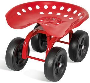 SlickBlue Garden Rolling Workseat with 360° Swivel Seat and Adjustable Height