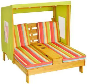 SlickBlue Kids Patio Lounge Chair with Cup Holders and Awning