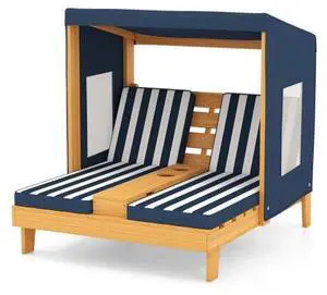 SlickBlue Kids Patio Lounge Chair with Cup Holders and Awning
