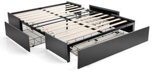 SlickBlue Upholstered Platform Bed Frame with 3 Storage Drawers-Full Size