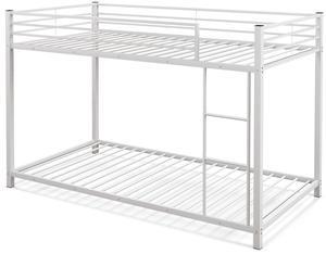 SlickBlue Low Profile Twin Over Twin Metal Bunk Bed with Full-length Guardrails