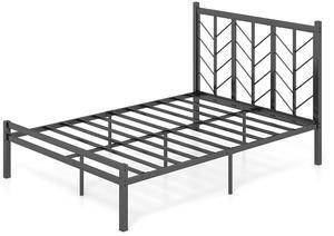 SlickBlue Full Size Platform Bed with Headboard and Metal Frame