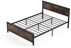 SlickBlue Metal Bed Frame with Headboard and Footboard-Queen Size