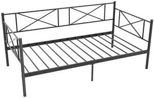 SlickBlue Twin Size Platform Bed with Heavy-duty Metal Slat Support