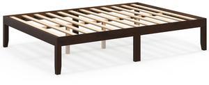 SlickBlue Full Size Wood Bed Frame with Wooden Slats Support and Rubber Wood Legs