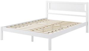 SlickBlue Wood Bed Frame with Headboard and Wooden Slats Support-Queen