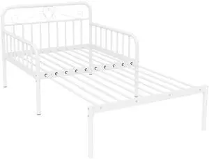 SlickBlue Extendable Metal Daybed to Twin Size Bed with Guardrails and Armrests