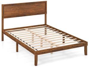 SlickBlue Bed Frame with Headboard and Wooden Slats Support-Full Size