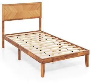 SlickBlue Bed Frame with Headboard and Storage Space-Twin Size
