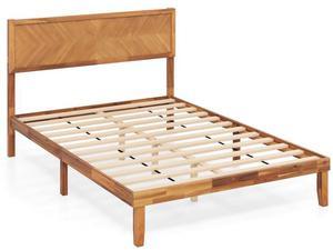 SlickBlue Bed Frame with Headboard and Storage Space-Full Size