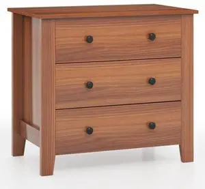 SlickBlue 3 Drawer Dresser Chest of Drawers Bedside Table-Walnut