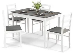 SlickBlue 5-Piece Wooden Dining Set with Rectangular Table and 4 Chairs