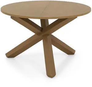 SlickBlue 47 Inches Round Dining Table with Solid Acacia Wood Legs for 4-6 Person-Natural
