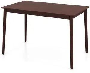 SlickBlue 48 Inches Mid Century Dining Table for 4 with Rubber Wood Legs-Brown