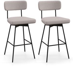 SlickBlue 25 Inch Counter Height Upholstered Swivel Bar Stool Set of 2