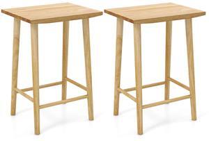 SlickBlue 25.5 Inch Bar Stools Set of 2 with Footrest-Natural