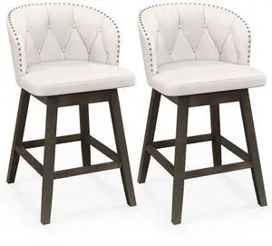 SlickBlue Counter Height Fabric Upholstered Bar Stools Set of 2