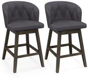 SlickBlue Counter Height Fabric Upholstered Bar Stools Set of 2