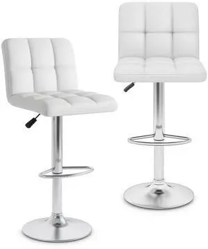 SlickBlue Modern Bat Stools Set of 2 with Back and Heavy-duty Metal Base and Footrest