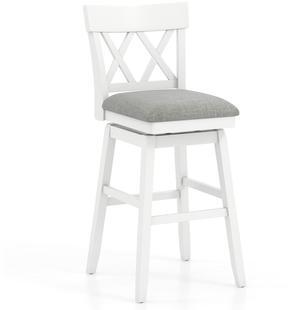 SlickBlue 30 Inch Bar Stool with Contoured Backrest and Swivel Padded Seat-Gray