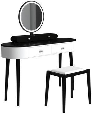 SlickBlue Makeup Vanity Table Set with LED Mirror and 3 Spacious Drawers