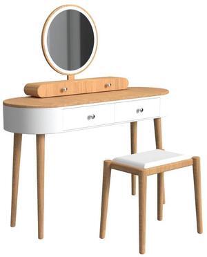 SlickBlue Makeup Vanity Table Set with LED Mirror and 3 Spacious Drawers