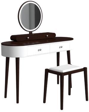 SlickBlue Makeup Vanity Table Set with LED Mirror and 3 Spacious Drawers
