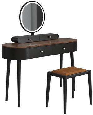 SlickBlue Makeup Vanity Table Set with LED Mirror and 3 Spacious Drawers