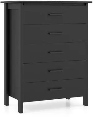 SlickBlue Modern 5-Drawer Multipurpose Chest Dresser with Metal Handles