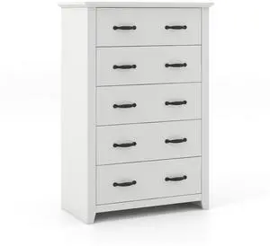 SlickBlue Tall Storage Dresser with 5 Pull-out Drawers for Bedroom Living Room