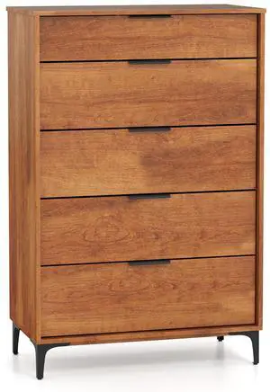 SlickBlue 5-Drawer Dresser with Interlock System for Bedroom Living Room-Cherry