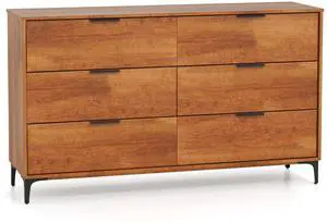 SlickBlue 6-Drawer Dresser with Interlock System for Bedroom Living Room-Cherry