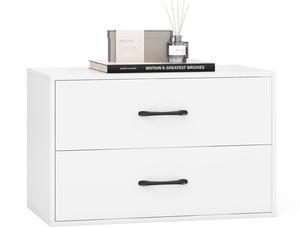 SlickBlue 2-Drawer Stackable Horizontal Storage Cabinet Dresser Chest with Handles