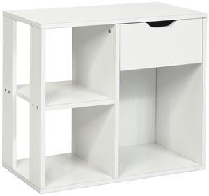 3-Cube Bookcase 2-tier Wooden Storage Shelf with Pull-out Drawer