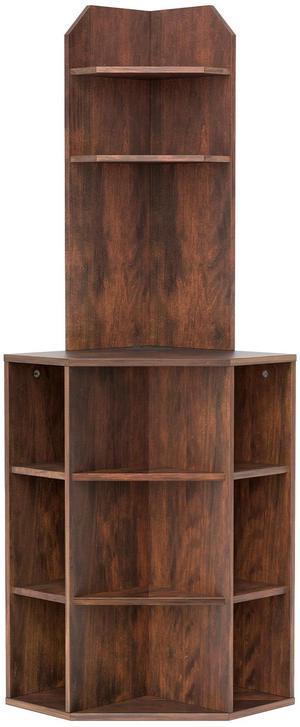 SlickBlue 6-Tier Corner Shelf with Charging Station and 2 USB Ports