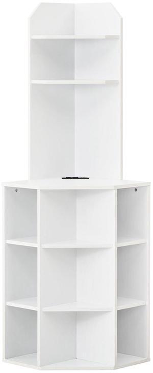 SlickBlue 6-Tier Corner Shelf with Charging Station and 2 USB Ports