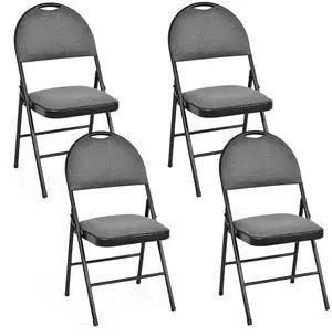 SlickBlue 4 Pieces Padded Folding Dining Chairs with Backrest