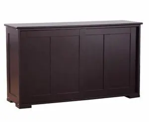 SlickBlue Kitchen Storage Cabinet with Wood Sliding Door-Brown
