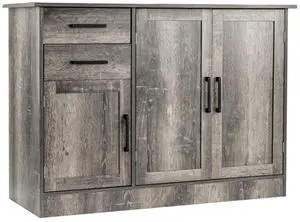 SlickBlue Buffet Storage Cabinet Kitchen Sideboard with 2 Drawers-Gray