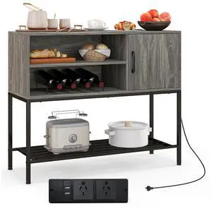 SlickBlue Buffet Sideboard Coffee Bar Cabinet with Power Outlets and USB Ports