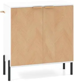 SlickBlue 2-Door Buffet Cabinet Sideboard with Shelf and Metal Legs