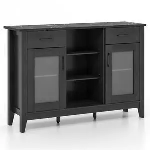 SlickBlue Sideboard Buffet Cabinet with 2 Drawers and 4 Adjustable Shelves