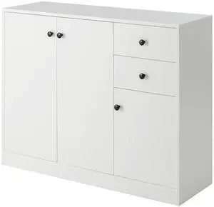 SlickBlue Modern Buffet Sideboard with 2 Pull-out Drawers and Adjustable Shelf for Kitchen-White
